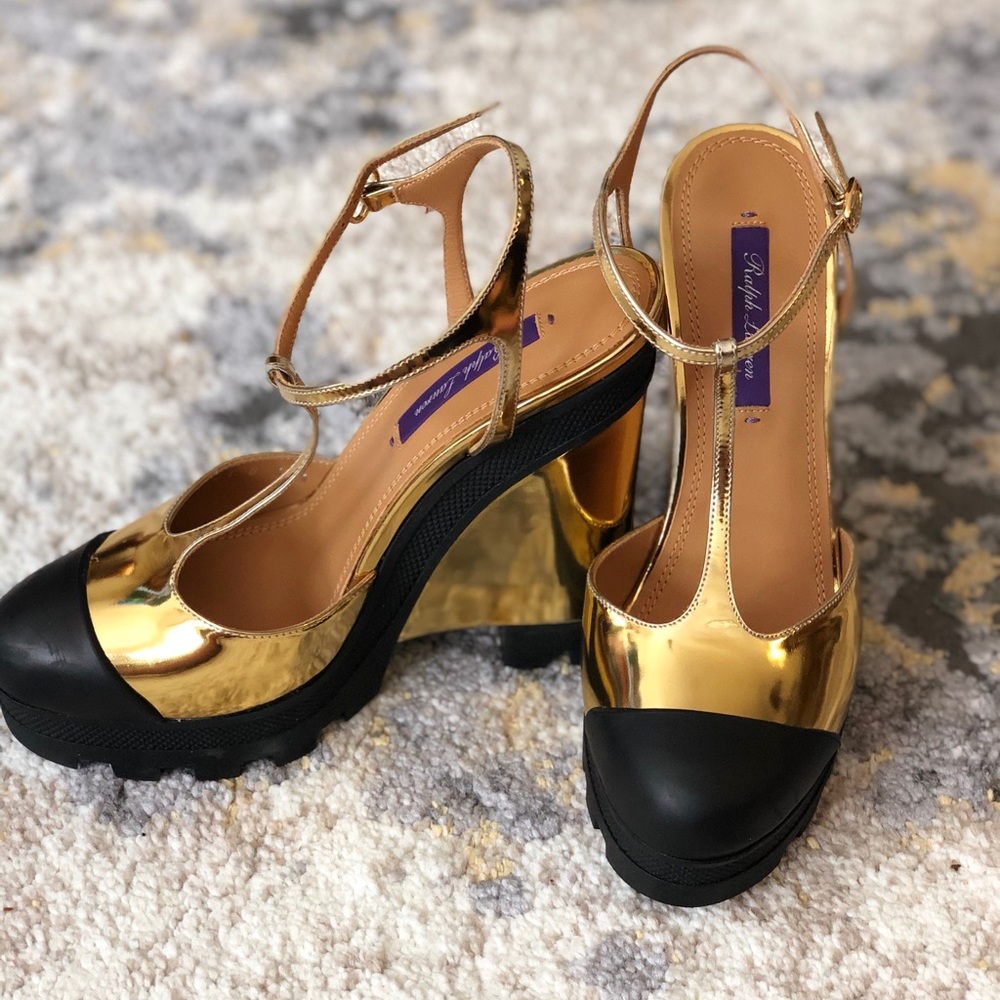 NWOT Ralph Lauren purple label Wedges